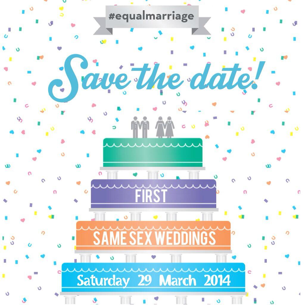 First Same Sex weddings to happen from 29 March 2014
