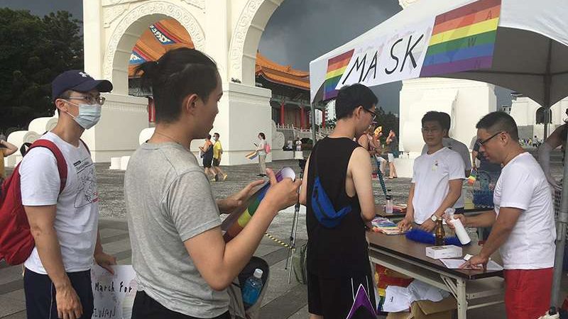 Taiwan holds in-person Pride and protest outside autocrat’s memorial hall