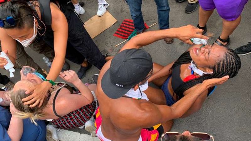 New York police pepper spray and arrest Queer Liberation March protestors